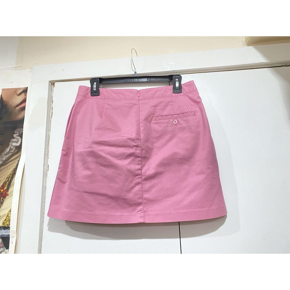 Adidas Skort Sz 6 Barbie Pink STRETCH Golf Skirt Tennis Activewear Shorts FLAW - Picture 3 of 10